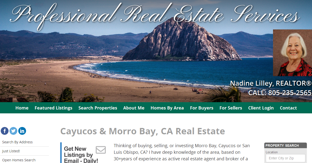 Cayucos, CAMBRIA, Morro Bay and Los Osos, CA Real Estate Nadine Lilley, REALTOR®