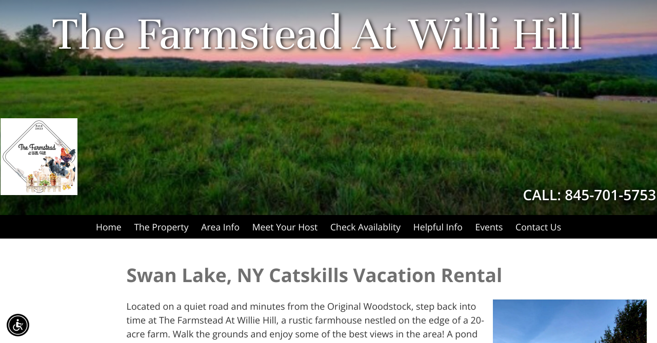 Swan Lake, NY Vacation Rental The Farmstead at Willi Hill